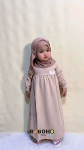 BOBOHO - DRESS GAMIS LOKAL ANAK PEREMPUAN MOTIF FLOWER  /  PAKAIAN ANAK PEREMPUAN CANTIK