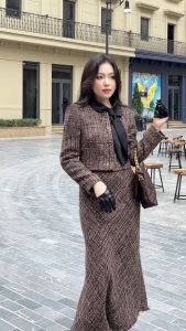 [Voucher 15% MOV 199K cap 100K Chân váy dáng dài HeraDG thiết kế dáng xòe rủ trẻ trung thanh lịch chất dạ tweed cao cấp WSTBC2028J