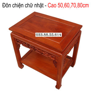 Đôn Chiện 60x40 Kê Phòng Khách Gỗ Hương Cao 50607080