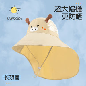 หมวกเด็ก ฤดูร้อน น้ำหนักเบา หมวกป้องกันแสงแดด ป้องกันรังสียูวี น่ารัก หมวกกันแดดเด็กผู้ชาย หมวกคลุมไหล่เด็กผู้หญิง ลำลอง กลม เสื้อท่อนบน