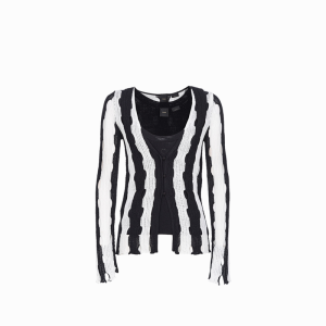 Pinko | Womens V-Neck Striped Button Knit Sweater