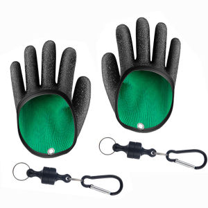 ถุงมือตกปลาป้องกันการลื่นแบบมืออาชีพพร้อมถุงมือตกปลาป้องกันการเจาะแบบแม่เหล็กสำหรับการจัดการการจับการล่าปลา