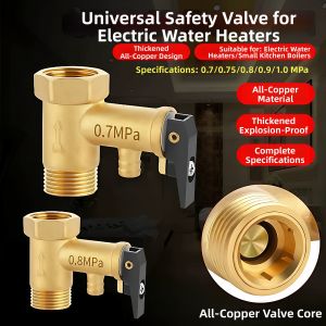 Multifunction Safety Valve for Electric Water Heaters Full Copper Thickening