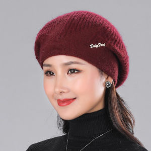 Mũ Cho Người Trung Niên Và Người Cao Tuổi Mùa Đông Nữ Mũ Dệt Kim Cho Mẹ Trung Niên Mùa Đông Mũ Len Thỏ Phong Cách Hàn Quốc Thời Trang Mũ Nồi Mùa Thu