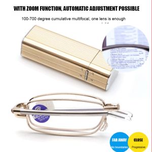 💎💎Automatic zoom reading glasses foldable portable reading glasses anti-blue light and anti-fatigue glasses smart zoom glasses for the elderly anti-blue light and radiation glasses smart adaptive zoom glasses