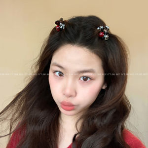 Red Bead Hair Clip Small Size Forehead Bangs Clip Cute Hair Accessories for Women Sweet Style Fashion Hair Grips 2025 New