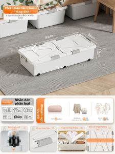 XINGYOU | Hộp Lưu Trữ Phẳng Có Bánh Xe Chống Thấm Dưới Giường
