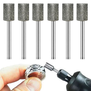 6PCS 6mm Diamond Grinding Bits 120 Grit 1/8" Shank Rotary Tool Bits for Stone Glass Ceramic Jewelry Carving & Polishing