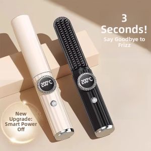 Portable Negative Ion Straightening Comb Non-Damaging Hair Styling Tool Dual-Purpose Straightening And Curling Heat Styling Iron