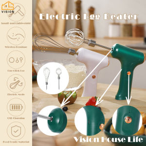 Vision Máy Đánh Trứng Cầm Tay Chạy Điện Máy Đánh Trứng Trắng Làm Bánh Gia Dụng Máy Trộn Kem Sạc Lại Được Máy Đánh Bọt Sữa Tự Động Dụng Cụ Làm Bánh Thực Phẩm