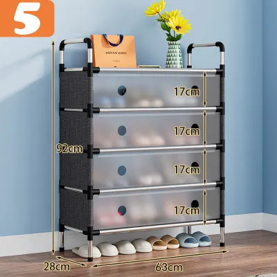 3/4/5/6/7 layer Dustproof Shoe Rack with Cover Stainless Steel Shoe Rack Shoe Cabinet Suitable for Indoor and Outdoor