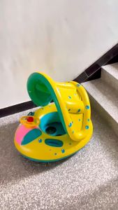 Ready Stock CAR Steering KIDDIE FLOAT Roof CANOPY BABY SAFETY RING RIDE Sit ON Floating RING PELAMPUNG DUDUK KANAK KANAK