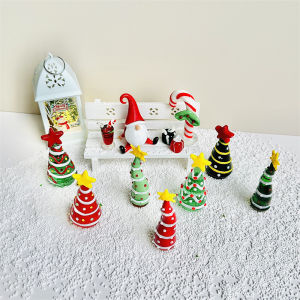 Christmas Decorative Miniature Glass Candle Holder Scene Cute Tabletop Decoration Christmas Tree Ornaments Gift for Friends