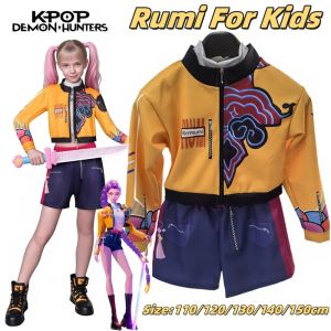 K-Pop Rumi Zoey Mira Demon Hunters Cosplay Costume for Girl Halloween Stage 3D Printed Pattern Role Play Clothes