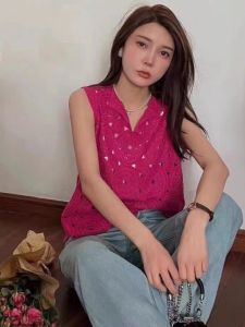 Áo Vest Khoét Rỗng Mùa Hè 2023 Áo Vest Cổ Tròn Hở Lưng Rộng Rãi Chất Lượng Cao Thời Trang Chất Liệu Đa Năng Áo Vest Hở Vai