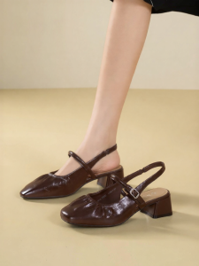 Josiny | French Style Chunky Heel Mary Jane Shoes