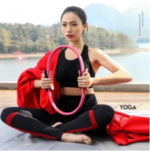【WJ】Pilates Circle Yoga Ring Portable Fitness Workout Home Exercise Resistance Handle Abdominal Slimming and Back Stretching Ring