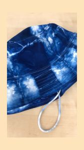 หมวกบักเก็ตมัดย้อม Rinen Indigo (ย้อมเย็น, สีไม่ตก) ผ้า Cotton 100% ลาย Abstract