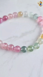 Graduation Grade Macaron Candy Rainbow Tourmaline Bracelet
