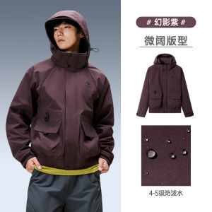 Camel Mens Workwear Jacket Autumn New Style Outdoor Water-Resistant Windproof Mountain Climbing Clothes Long Sleeve Zipper Closure