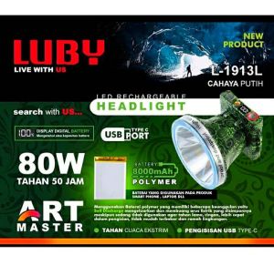 Senter kepala luby L 1913L 80watt ART MASTER Headlamp luby 1913 80 wat