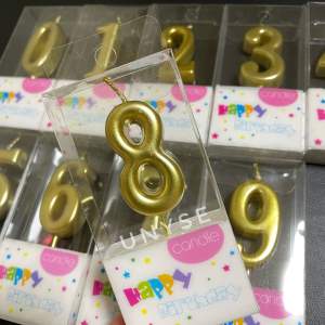GOLD Number Candle 0 1 2 3 4 5 6 7 8 9 Happy Birthday Cake Toppers Anniversary Party Supply Decoration