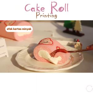 Cetakan Kue Kertas Roti Plastik Segitiga Spuit Hiasan Cake Bolu Gulung Motif Buah Bunga Hewan Pastoral Baking Paper Roll