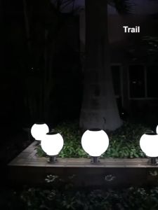 25CM Solar Round Post Garden Light Outdoor Waterproof LED Pathway Landscape Stake Garden Lawn Lamp