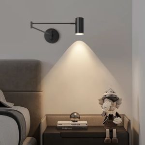 Seville Adjustable Swing Long Arm LED Wall Light Folding Telescopic Wall Lamp Wall Sconces Home Decor Bedside Light