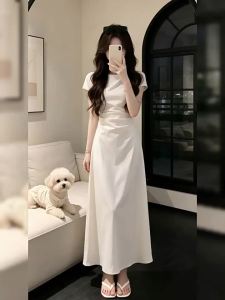 NIUVIES | Đầm Bút Chì Dài Giảm Eo Phong Cách Pháp