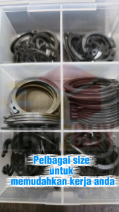 【STOK MSIA】C Klip Keluli Karbon 300pcs Snap Ring C-Clips C Clip Circlip Retaining Ring Set Assortment
