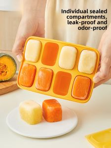Silicone Baby Food Storage Box Meat Puree Freezing Container Lock N Lock Baby Feeding Accessories Infant Ice Cube Mold
