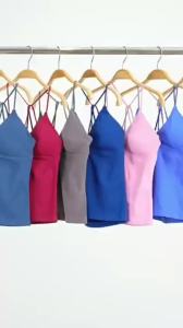 Denyf Vision Twist Front Longline Top Gym Yoga Tops Women Quick Dry Thin Strap High Elastic Workout Vest Push-up Fitness Tank