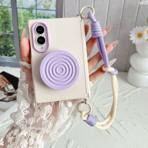 Detachable for Magsafe Magnetic Hard PC Phone Case For Samsung Galaxy Z Fold 8 Fold8 Wrist Strap Lanyard Color Contrast Cover