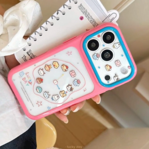 Cartoon Day Clear Acrylic Phone Case For iPhone 18 17 16 15 14 13 12 11 Pro Max Plus Dual‑Color Frame Shockproof Anti‑Drop Cover