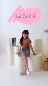 Two Mix - Emilia Setelan Baju Rok Anak Perempuan Gemas + Tas Lucu 1-6 Tahun 4412