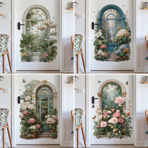 Bức Ảnh Phong Cảnh Xanh Lá Cây Lớn Tự Dính Có Thể Tháo Rời Trang Trí Phòng Chống Thấm Nước PVC Trang Trí Tường Trong Nhà