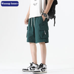 Wassup Issue American Style Workwear Shorts Mens Summer Trendy Loose Casual Five-Quarter Pants Breathable Polyester Fiber