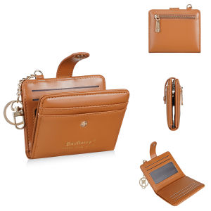 New Simple Short Women Wallets Key Chain Zipper Coin Pocket Brand Female Purses Card Holders Fashion Wallet for Girls