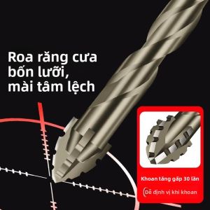 NIANXU | Mũi Khoan Khô 4 Lưỡi Cưa Cho Gạch Sứ Kính Đá Marble Bê Tông và Thép Không Gỉ