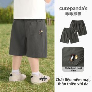 CUTEPANDAS | Quần Short Thể Thao Nam Bé Trai Cotton Twill Năm Phân Loại