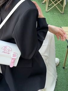Cute Sanrio Cinnamoroll Kuromi Melody Shoulder Bag Satchel Lolita Tote Sling Bag PU Square Bag