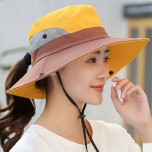 New Summer Womens Beach Sun Hat UV Protection Cotton Linen Material Bicycle Riding Hat Floppy Ears Spring Autumn Seasonal Cap