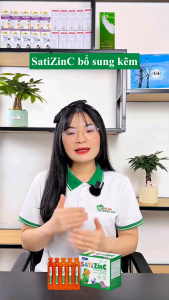 Kẽm Hữu Cơ Cho Bé Meracine SatiZinc Hỗ Trợ Bé Ăn Ngon Tăng Cường Sức Đề Kháng 20 Ống