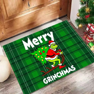 VIKAMA Christmas Floor Mat Custom-made Door Mat for Entry and Exit Area Water Absorbing Christmas Carpet Home Decoration
