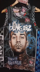 BLINK 182 Travis Barker Tank Top Jersey Imported Premium Air cool fabric