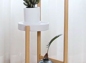 【Giá treo chậu hoa 3/4 tầng】Giá Đỡ Chậu Hoa Bằng Gỗ Tre Dùng Trang Trí Phòng Khách / Nhà Bếp / Văn Phòng giá đỡ chậu hoa Giá đỡ hoa trong nhà Giá đỡ hoa ban công bằng sắt rèn Nội thất phòng khách giá đỡ hoa