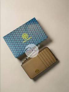 T O R Y  BCH Slim Card Holder with Zip – Luxury Leather Mini Wallet for Women | Compact Coin Purse