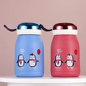 Botol Minum Kaca Anak Food Grade Minimalis 380ml Motif Pinguin Venrz Wakakids