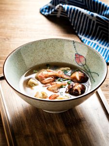 New Ceramic Noodle Bowl Personal Use High Aesthetic Value Underglaze Colorful Japanese Style Home Use Soup Bowl round Shape